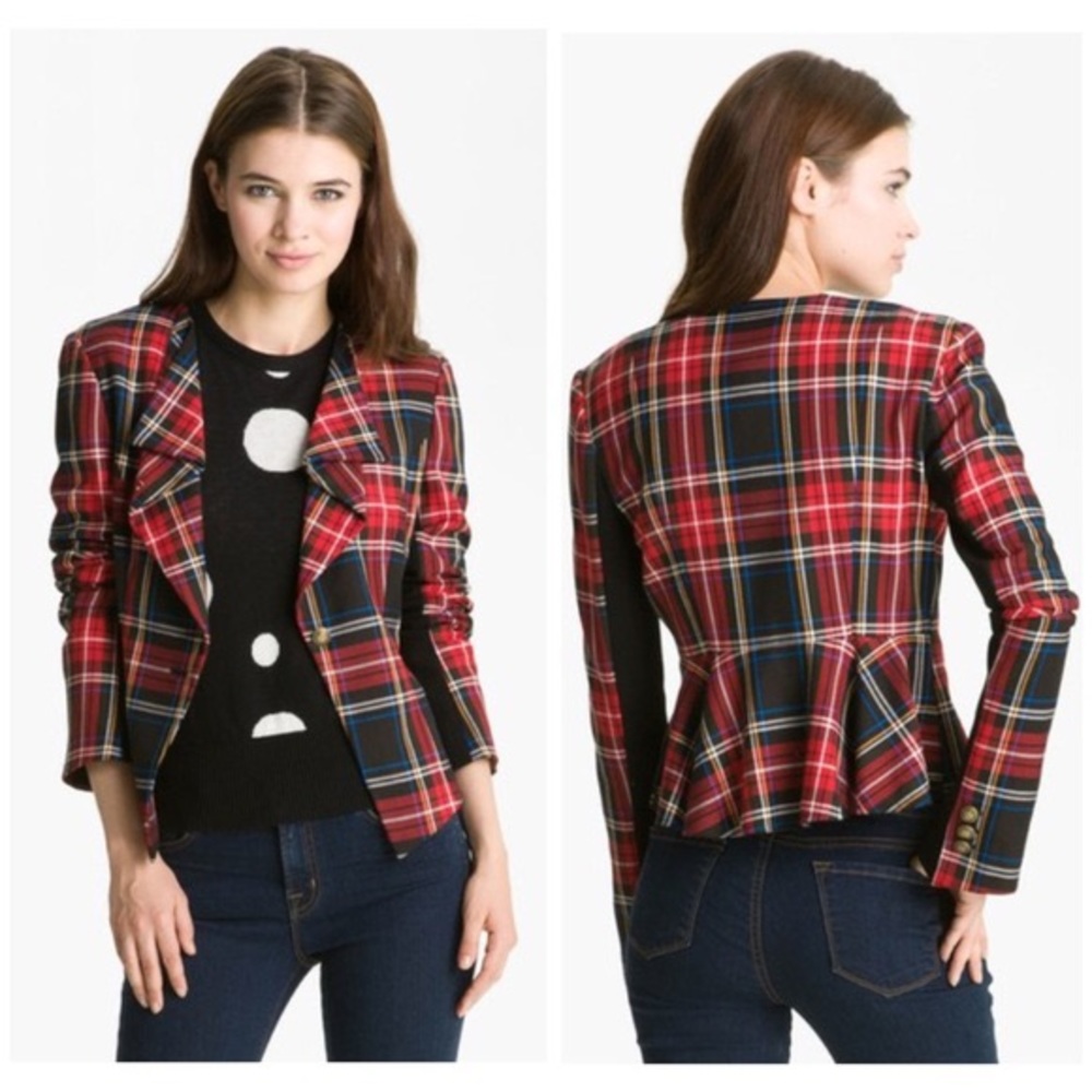 Heed Size 8 Red Plaid/Tartan Blazer